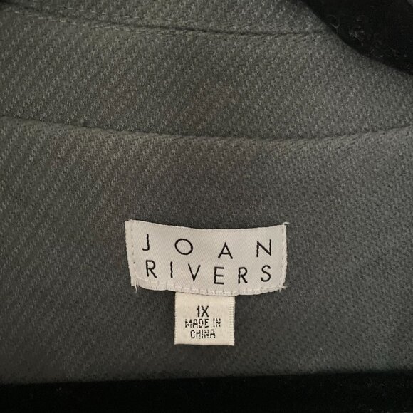 Joan Rivers Womens Gray Tweed Button Front Cape Coat Size 1X - Picture 4 of 9
